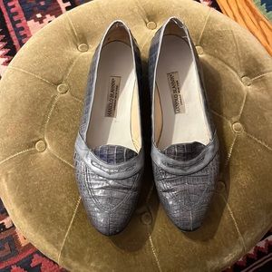 Manolo Blahnik Vintage Crocodile Flats